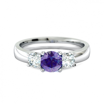Custom 3 Stone Diamond Ring Round Brilliant in 18kt White Gold AU